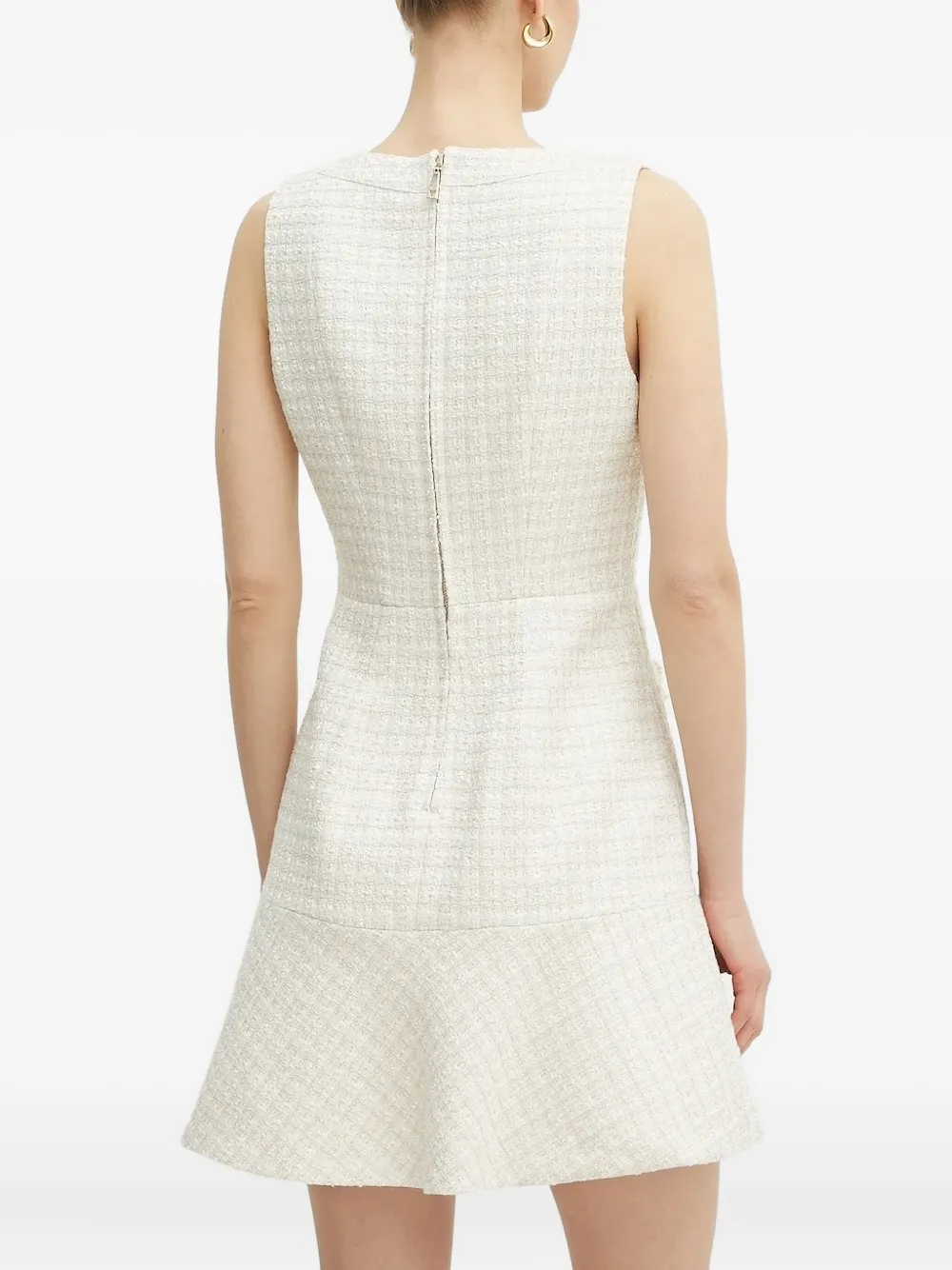 GUESS USA tweed-pattern pearl-embellishment mini dress Beige