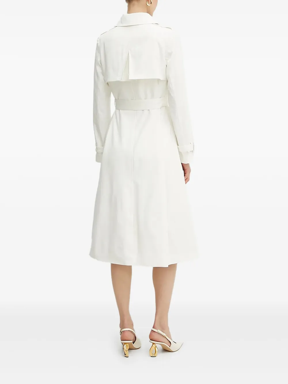 Guess Usa Double-breasted Trench Coat In White