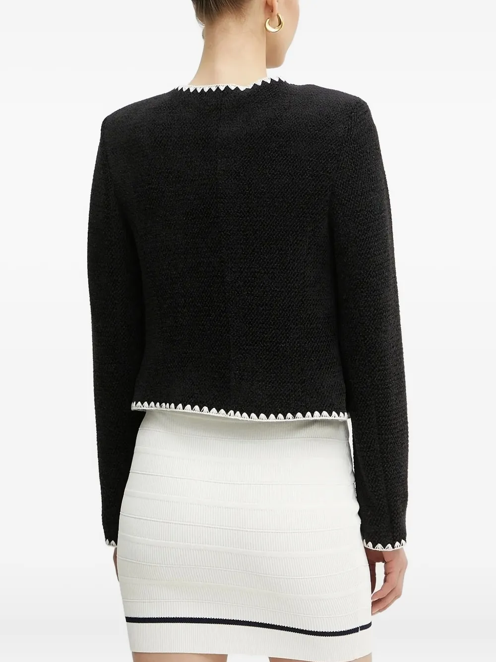 Guess Usa Whiptstich-trimmed Twill Jacket In Black