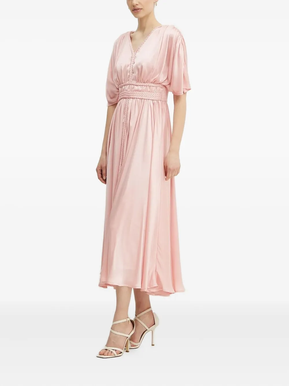 GUESS USA braided-waist V-neck dress Roze