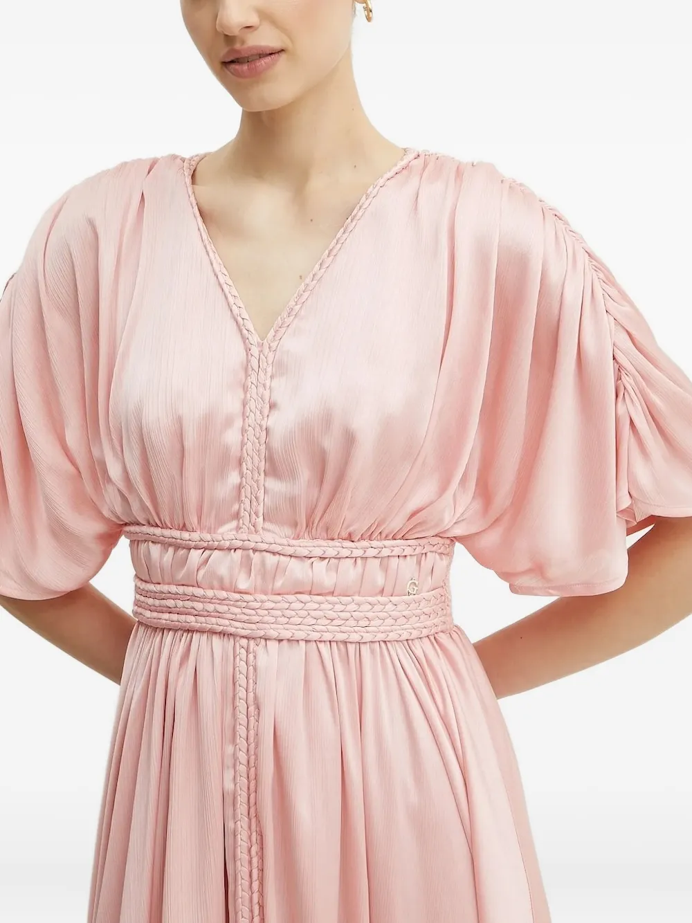 GUESS USA braided-waist V-neck dress Roze