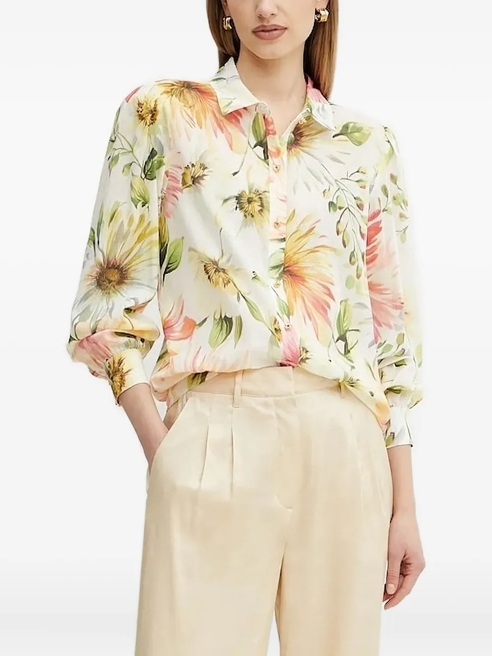Guess Usa Floral-print Shirt In Multi