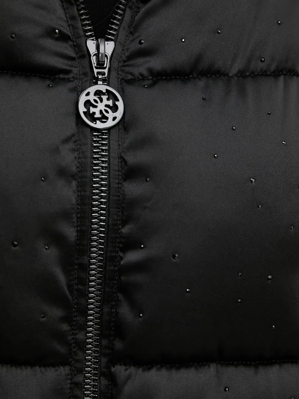 Guess Usa Quilted Embellished Jacket In Black
