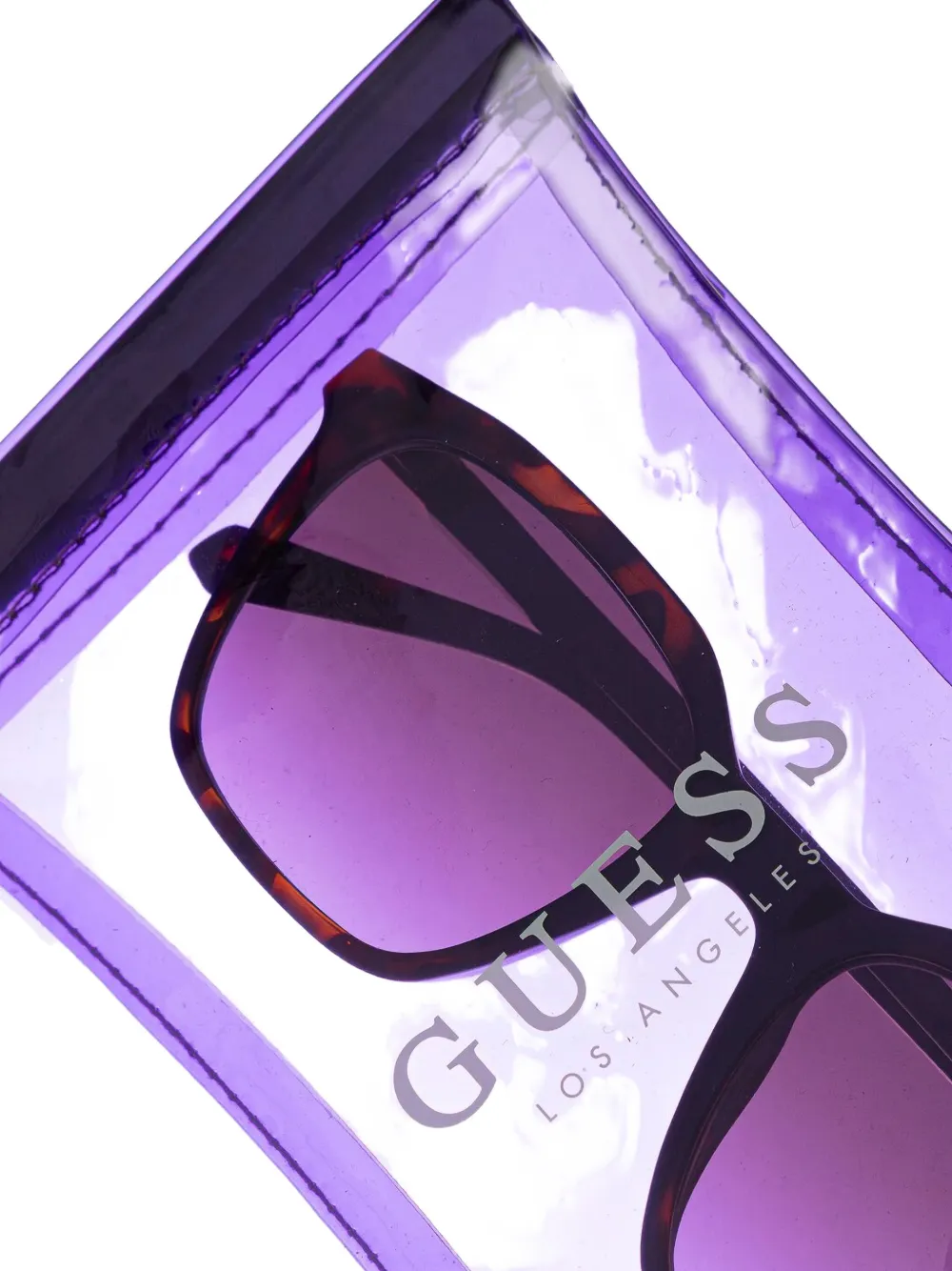 GUESS EYEWEAR Zonnebril met rechthoekig montuur Bruin