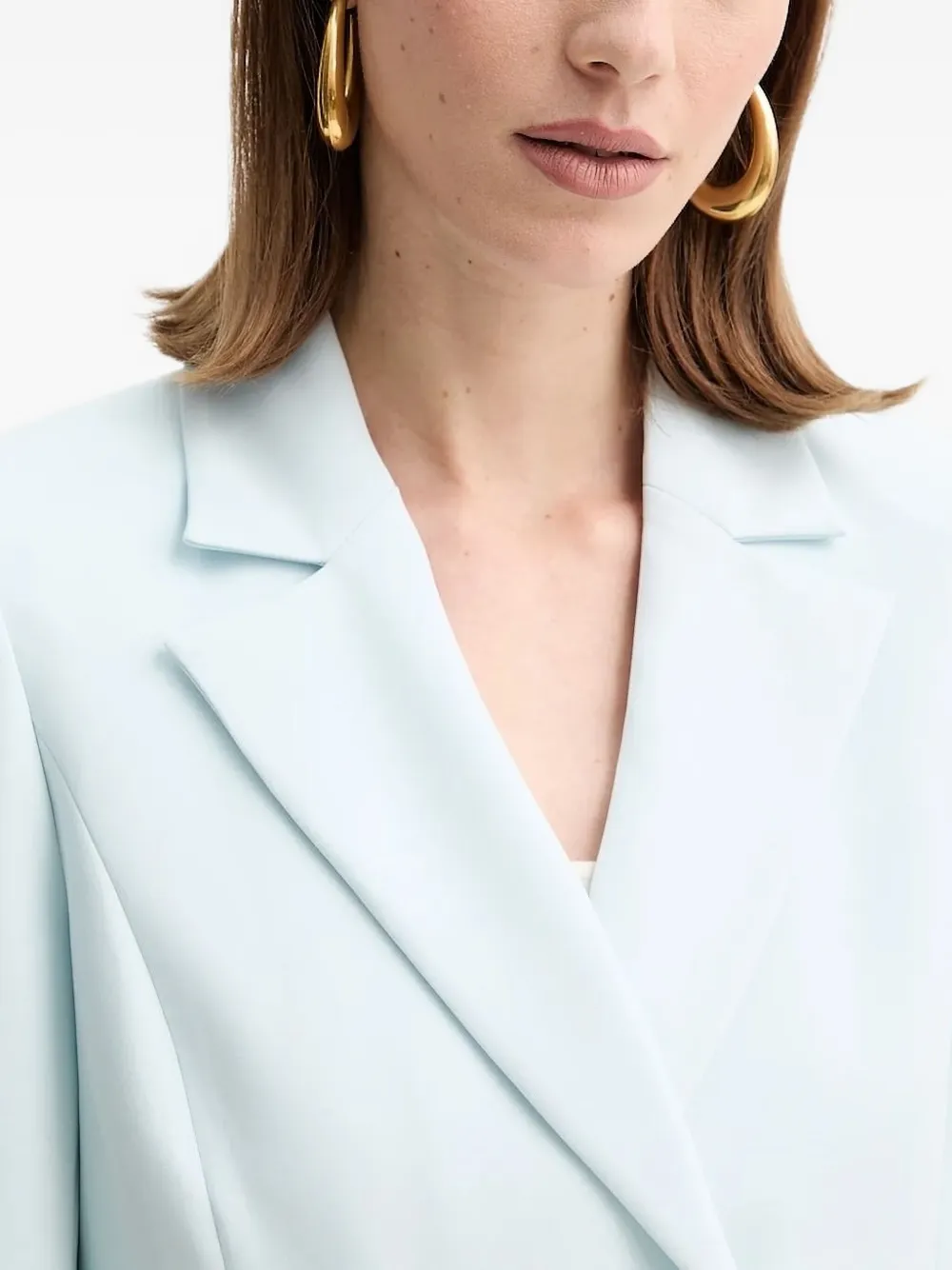 Guess Usa Double-breasted Cropped Jacket In White