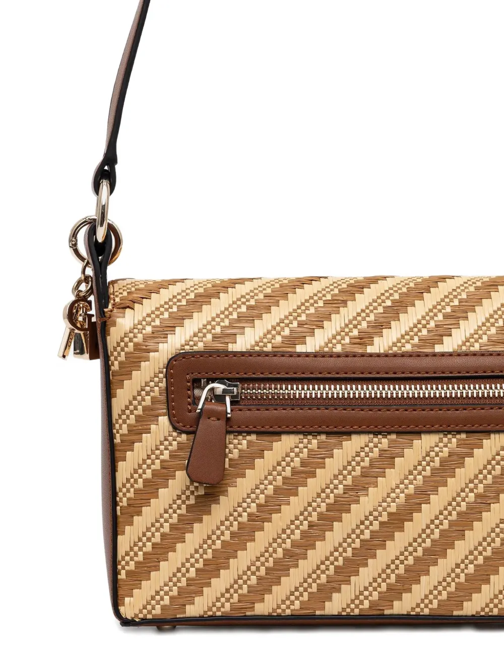Shop Guess Usa Simona Striped Shoulder Bag