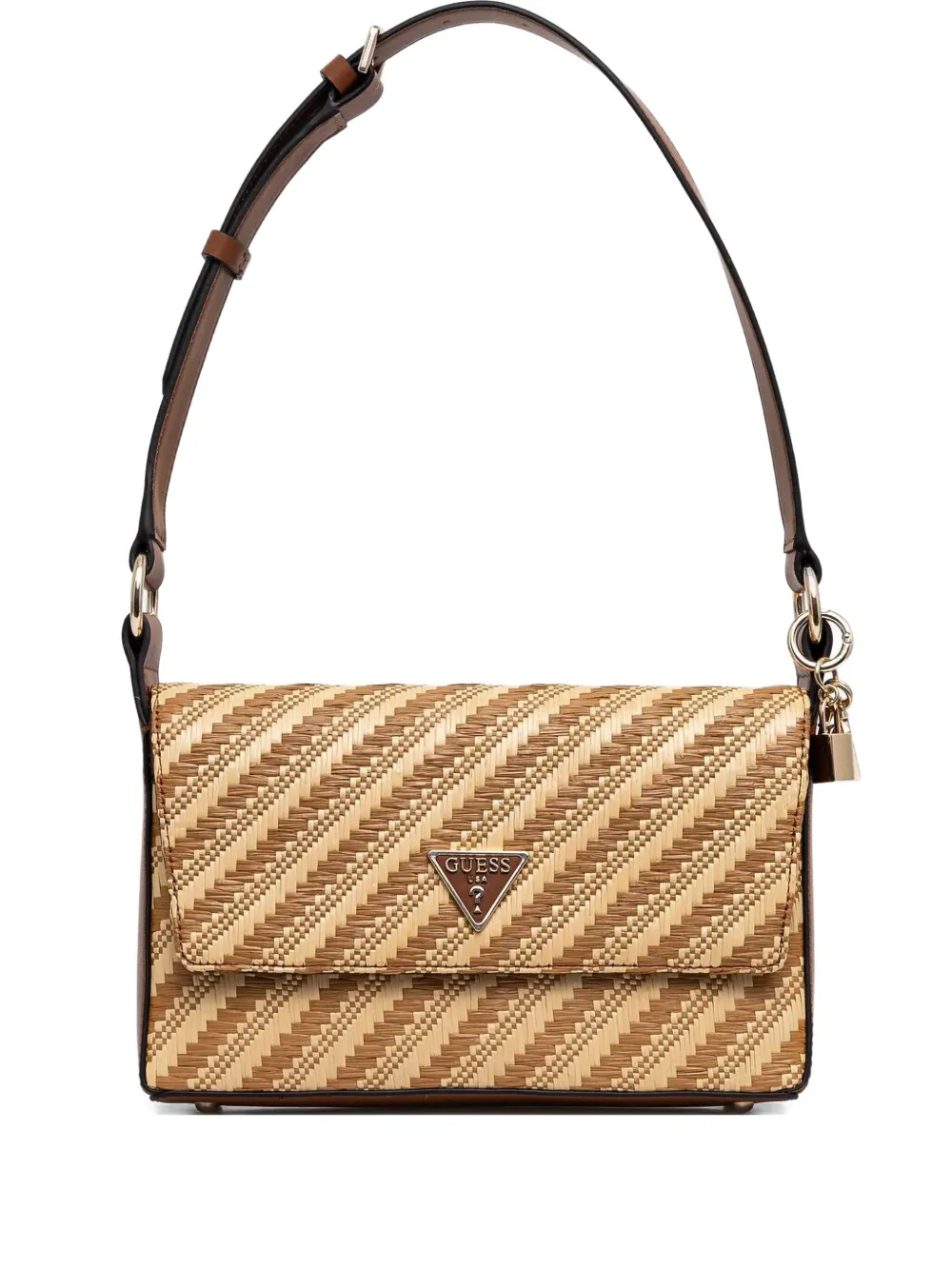 Shop Guess Usa Simona Striped Shoulder Bag