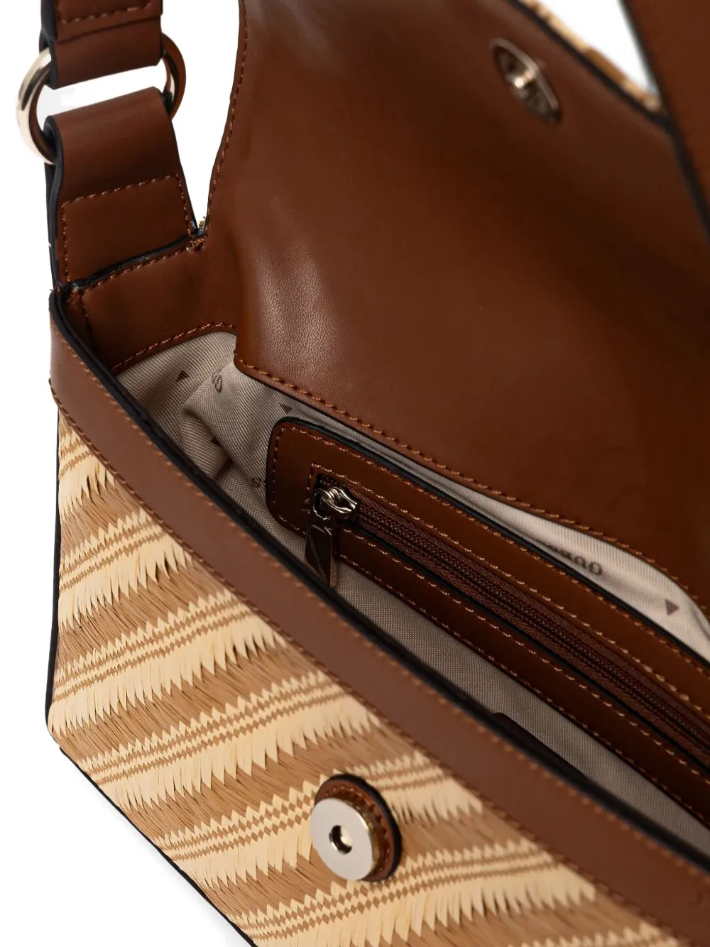 Shop Guess Usa Simona Striped Shoulder Bag