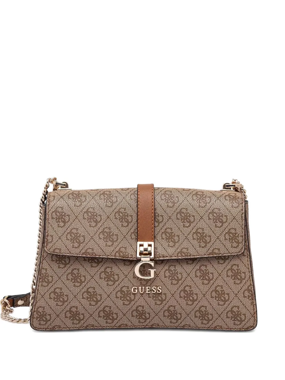 GUESS USA Schoudertas met monogram Bruin