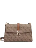 GUESS USA Zamira monogram canvas shoulder bag - Brown