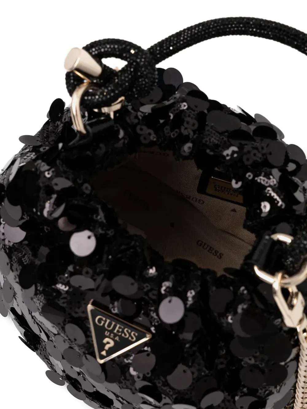 GUESS USA Kleine handtas verfraaid met pailletten Zwart