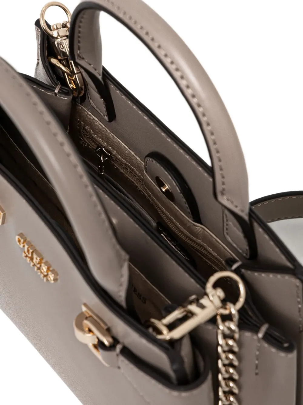GUESS USA Tas met kettingdetail en handgreep Grijs