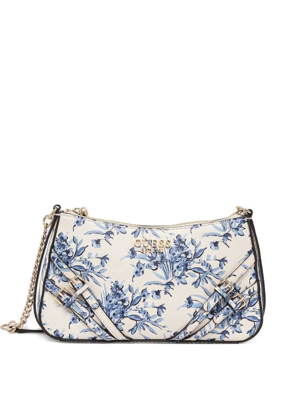 GUESS USA Schoudertas met bloemenprint Wit