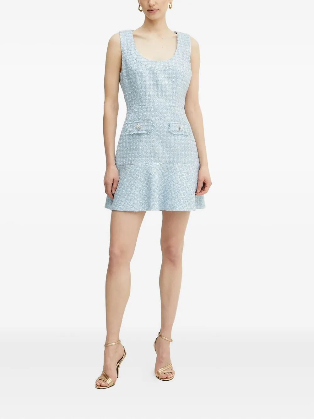 GUESS USA Eco Daphnee tweed pocket mini dress Blauw