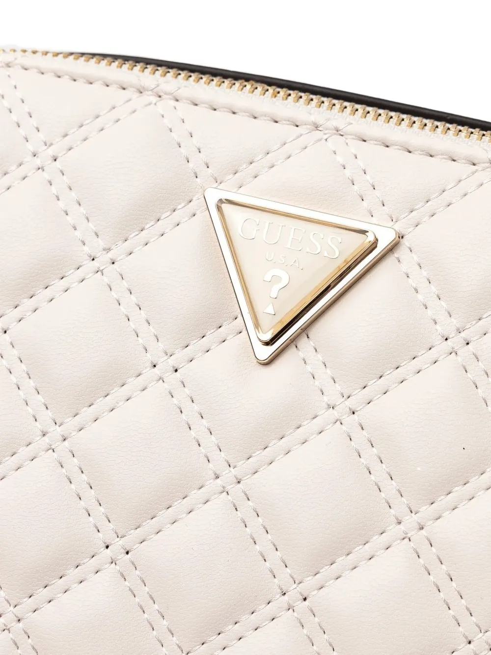 GUESS USA Giully gewatteerde crossbodytas met ketting Wit