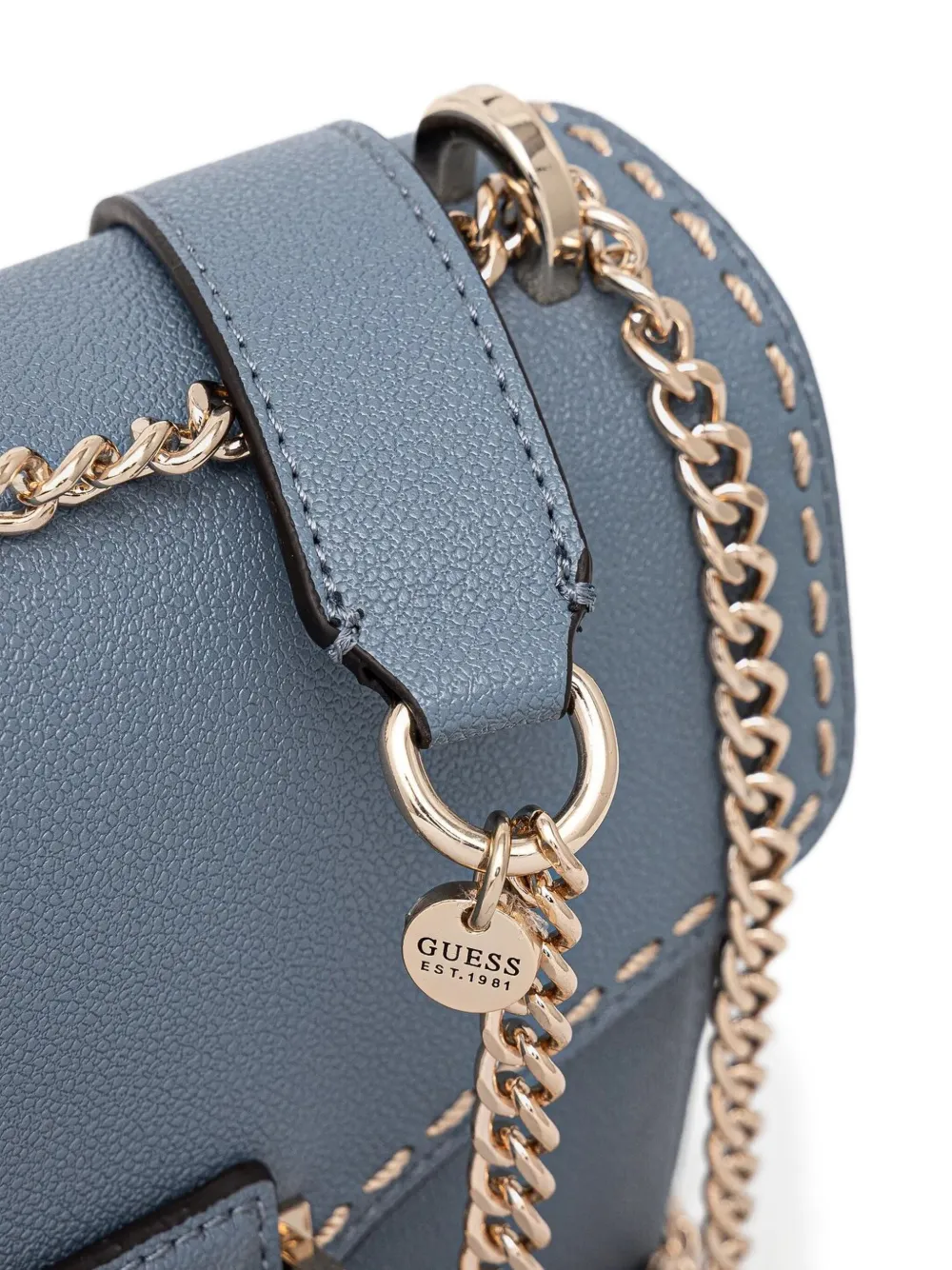 GUESS USA Handtas met kettingdetail en omslag Blauw