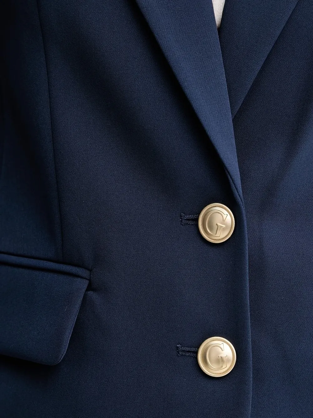 Guess Usa Embellished Notched-lapel Blazer In Blue