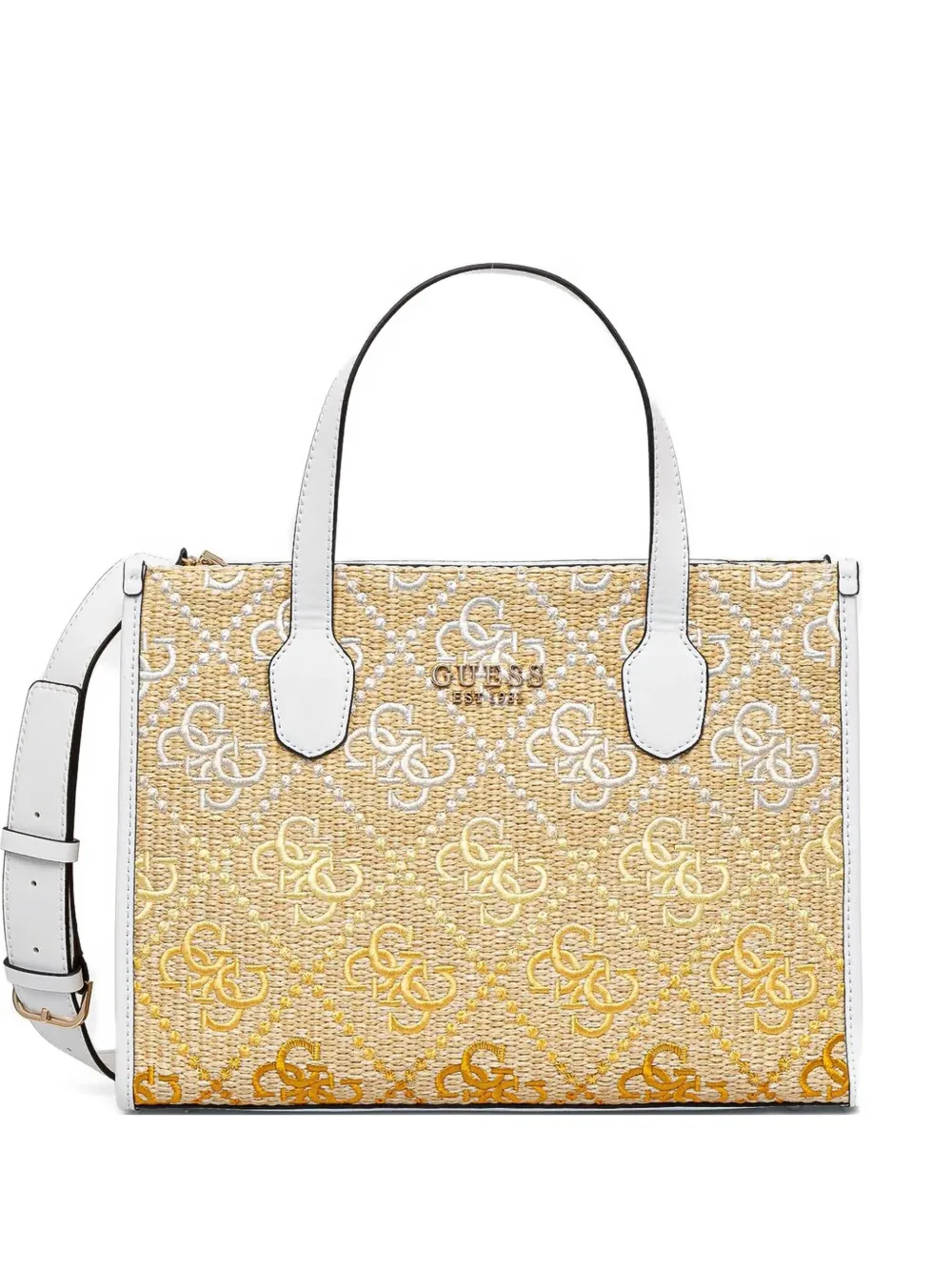 GUESS USA Silvana woven-logo tote bag | Neutrals | Image 1