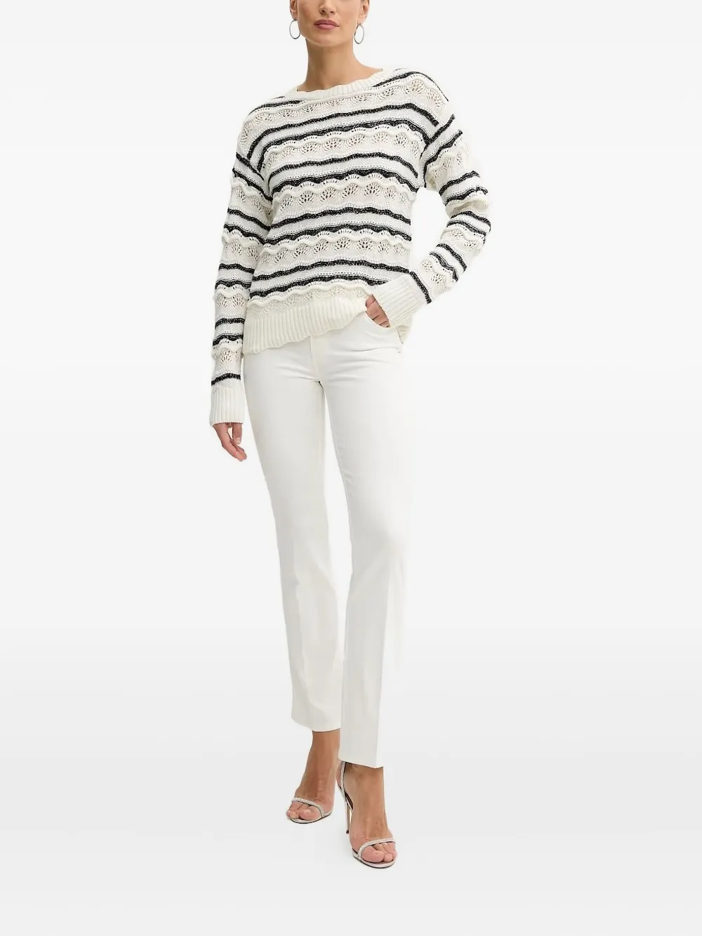 GUESS USA logo-plaque five-pocket denim jeans | White | Image 1