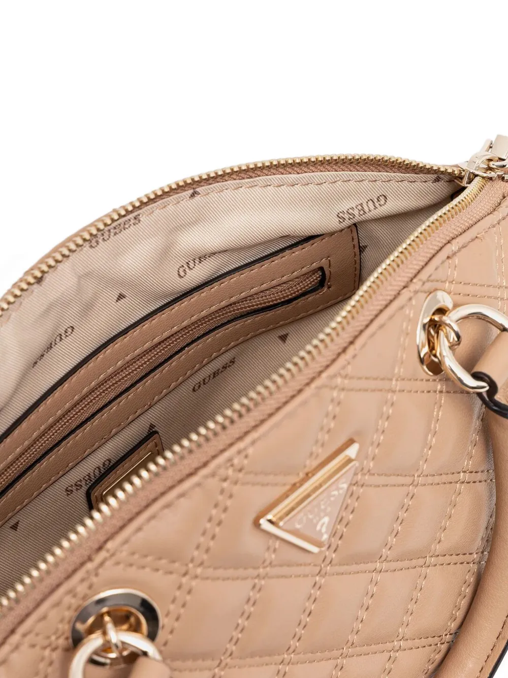 GUESS USA Gewatteerde mini-schoudertas Beige