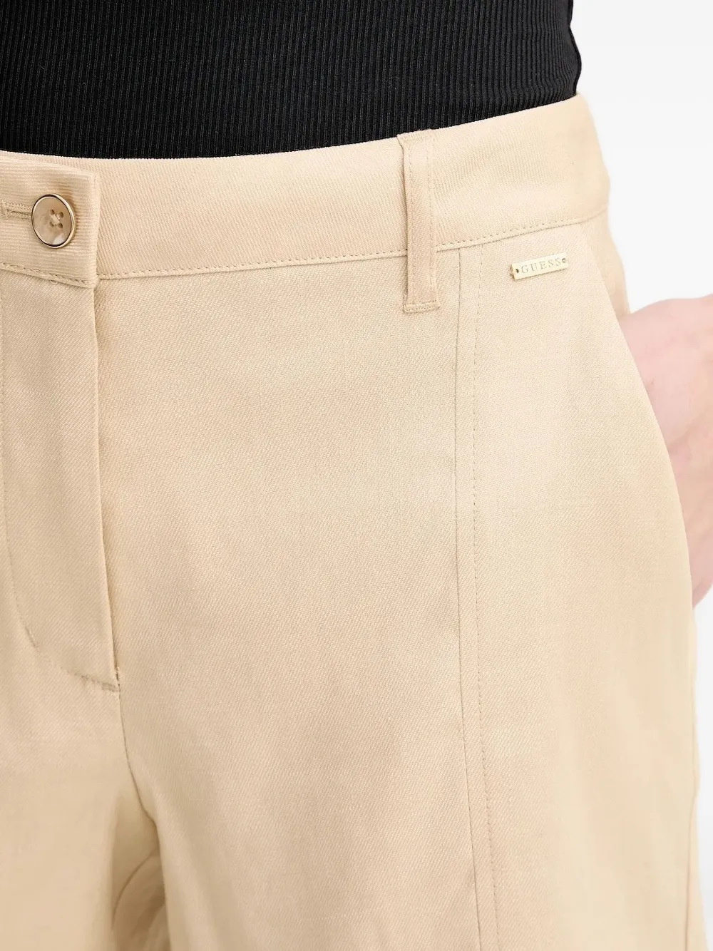 Guess Usa Flat-front Shorts In White