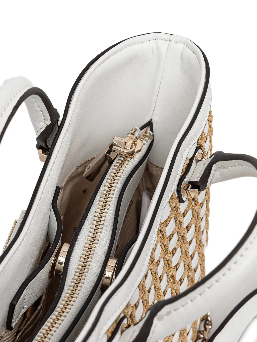 GUESS USA Geweven tas met handgreep Wit