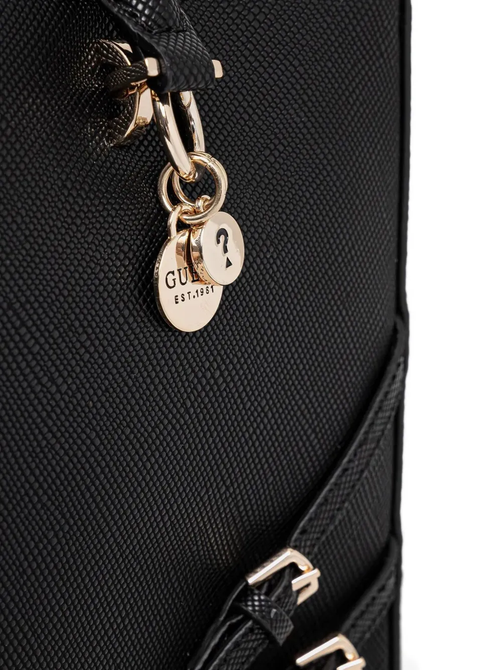 GUESS USA Schoudertas met structuur en logo Zwart