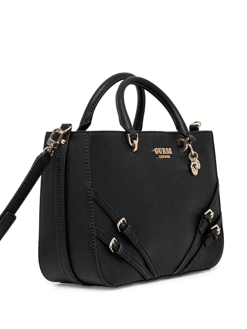 GUESS USA Schoudertas met structuur en logo Zwart