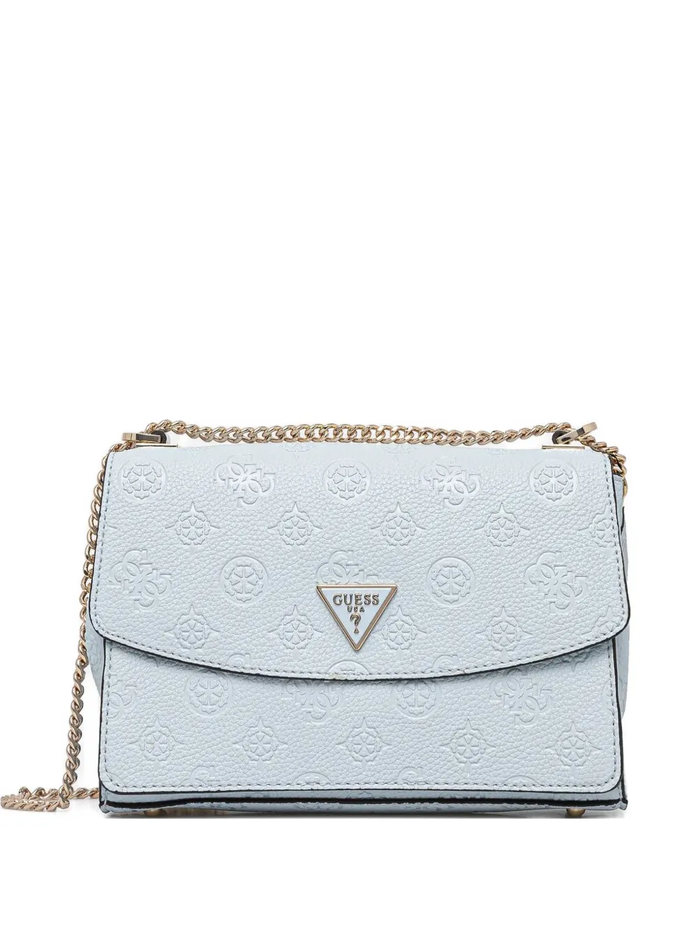GUESS USA ロゴエンボス フラップバッグ - ブルー GUESS USA ロゴエンボス フラップバッグ - ブルー