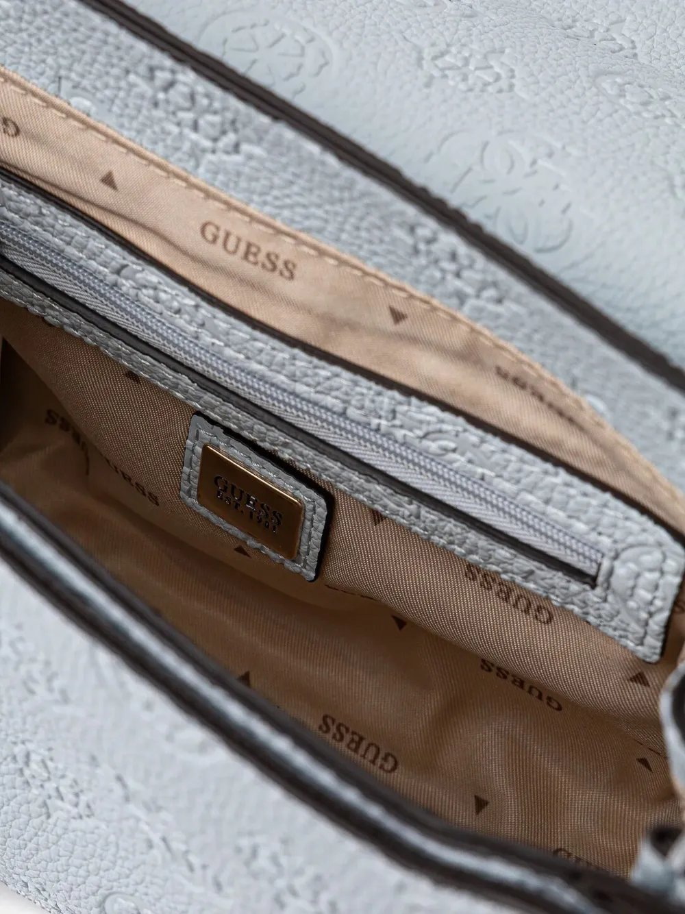 GUESS USA Tas met omslag en logo-reliëf Blauw