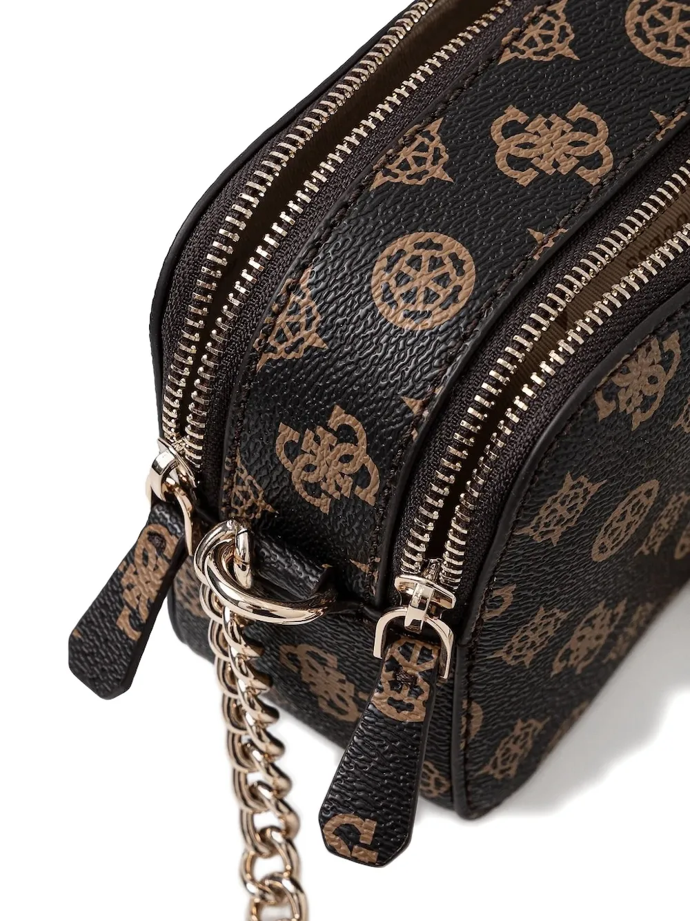 GUESS USA Noelle 4G kleine crossbodytas met logoplakkaat Bruin