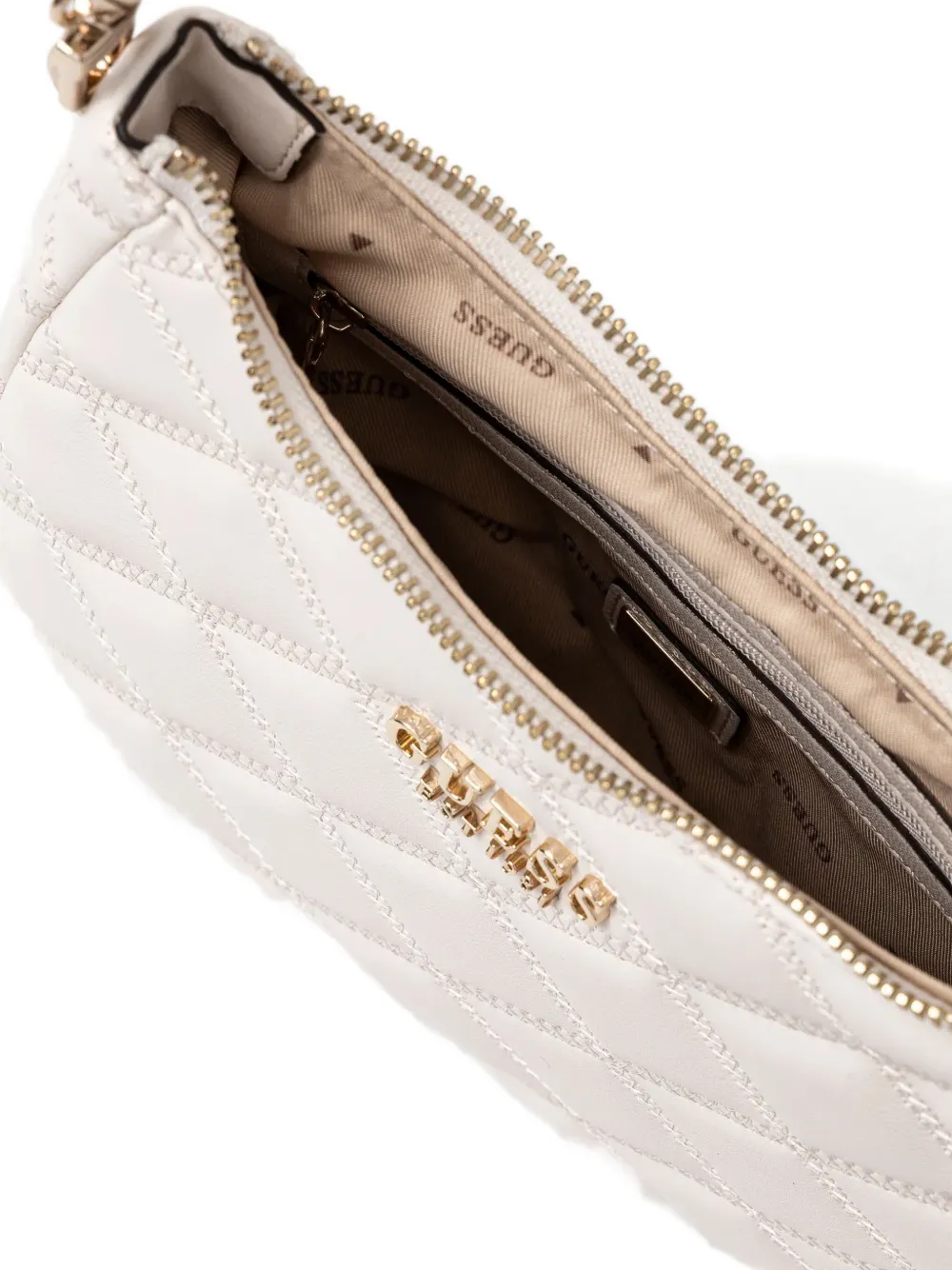 GUESS USA Gewatteerde schoudertas Beige