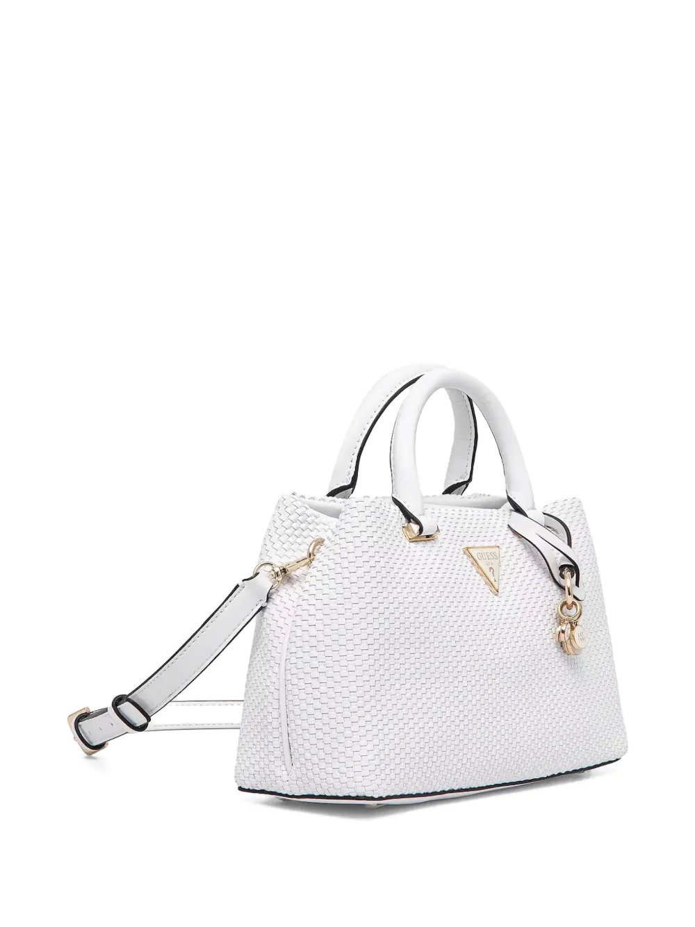 GUESS USA Leren tas met handgreep en textuur - Wit