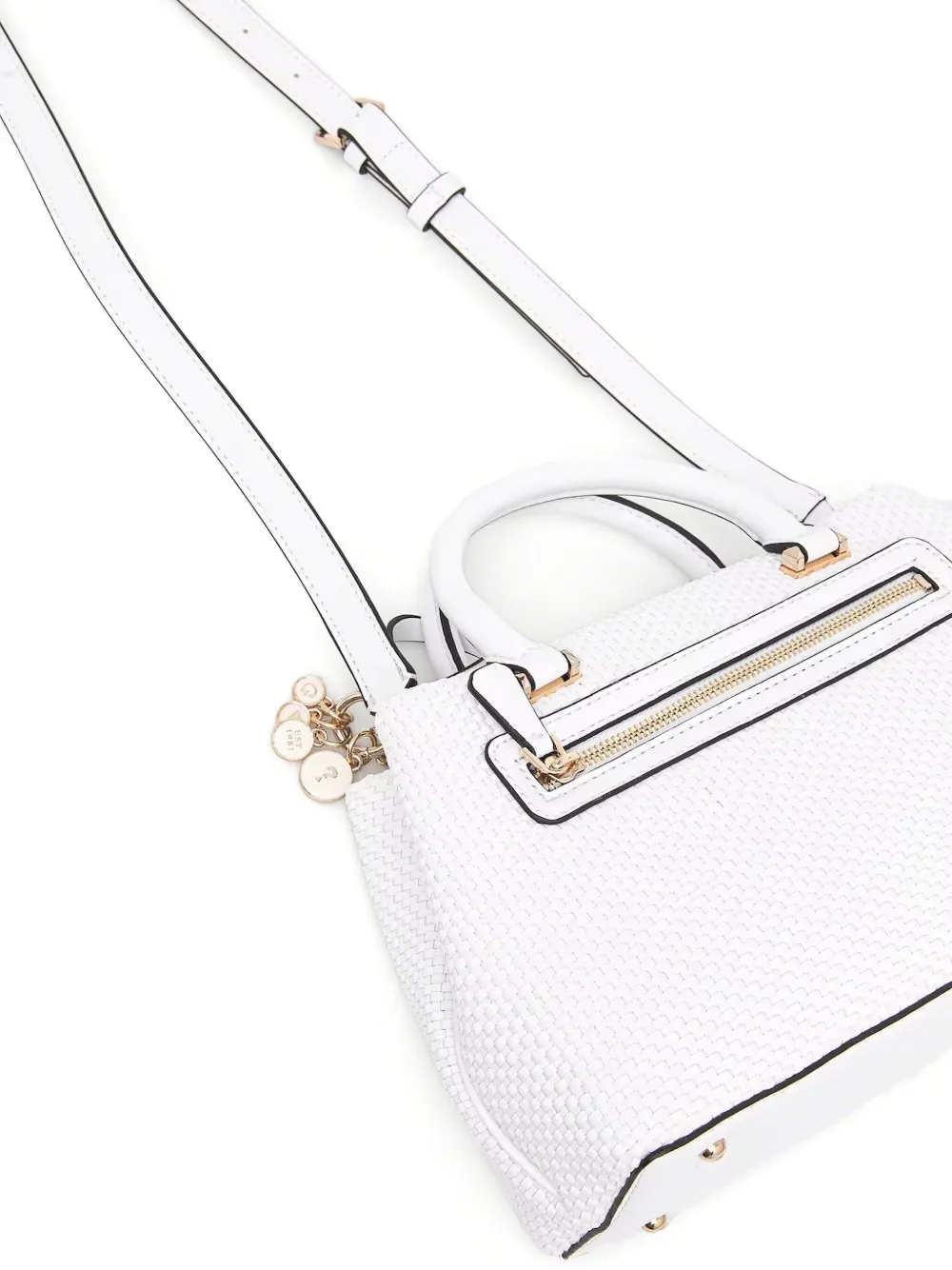GUESS USA Leren tas met handgreep en textuur Wit