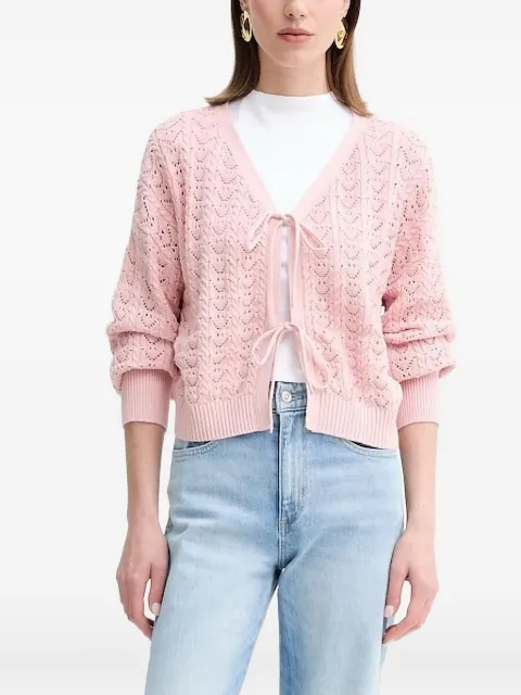 GUESS USA tie-front open-knit cardigan