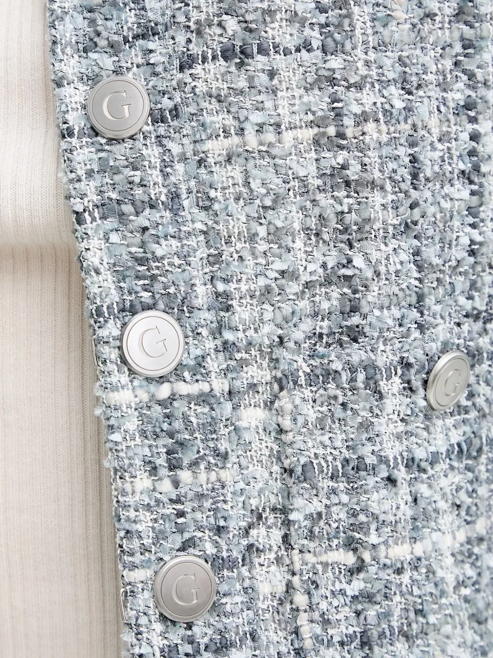 GUESS USA Tweed jack met drukknopen Blauw