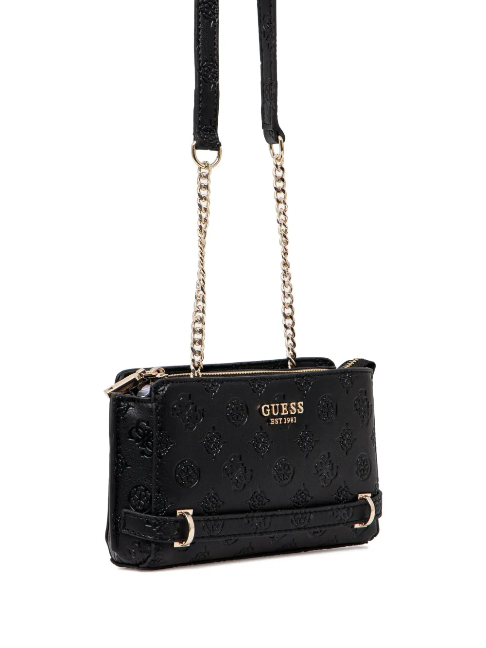 GUESS USA Gewatteerde crossbodytas met logo-reliëf Zwart