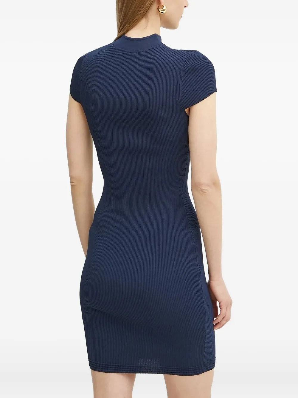 GUESS USA Malia geribbelde mini-jurk met keyhole - Blauw