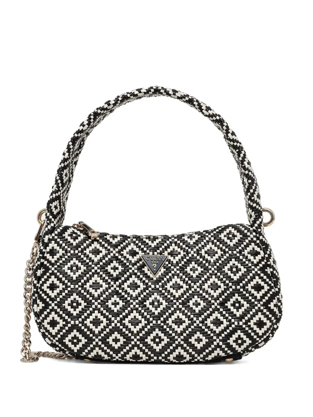 GUESS USA ウーブン ショルダーバッグ - ブラック GUESS USA ウーブン ショルダーバッグ - ブラック