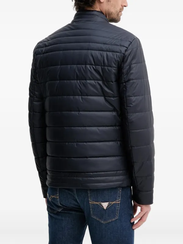 GUESS USA Quilted Logo Jacket | Blue | FARFETCH PH