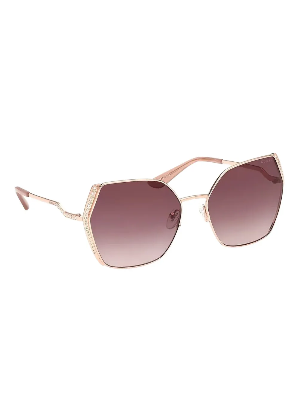 GUESS EYEWEAR Zonnebril met geometrisch montuur Goud