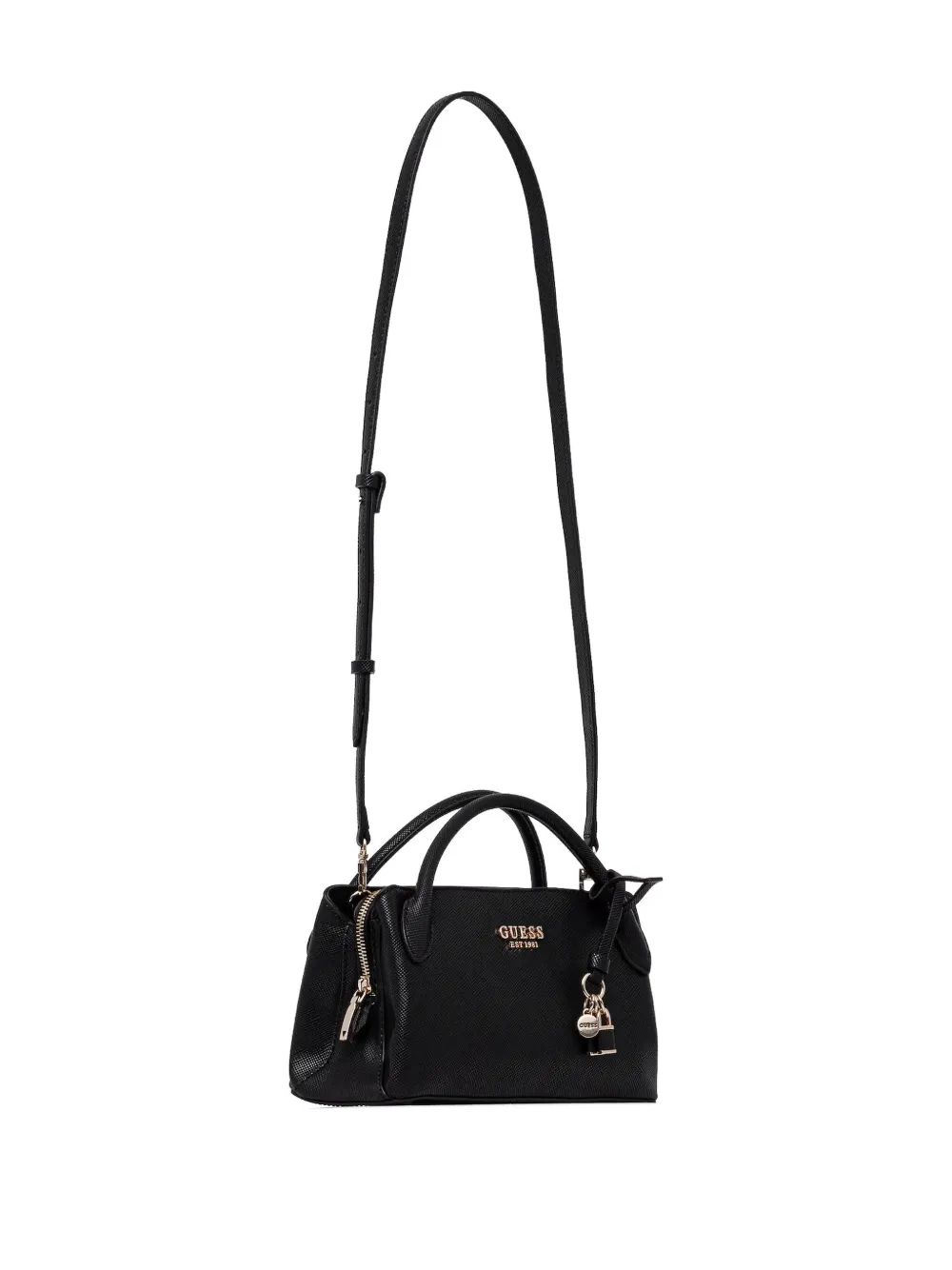 GUESS USA Leren handtas met textuur - Zwart