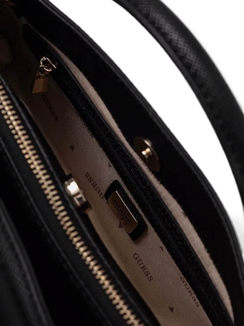 GUESS USA Leren handtas met textuur Zwart