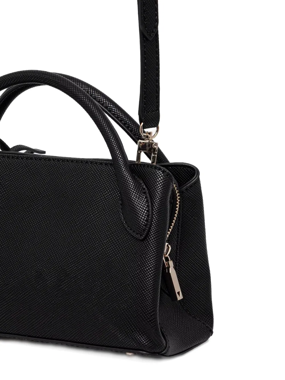 GUESS USA Leren handtas met textuur Zwart