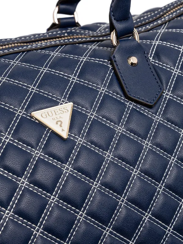 GUESS USA Cruise Vibe Quilted Weekender Blue FARFETCH OM
