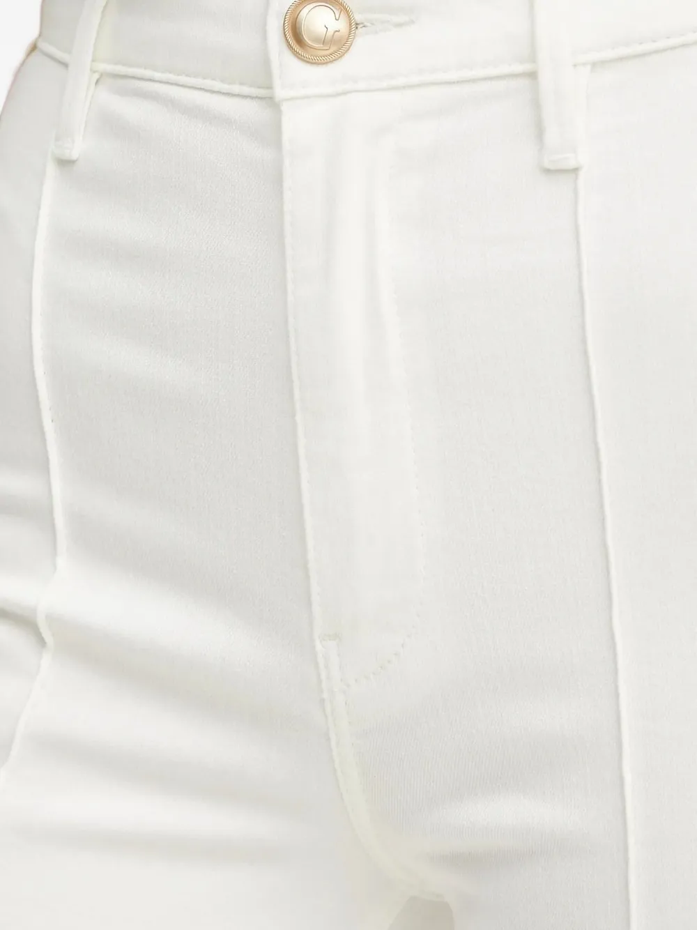 Guess Usa High-waisted Flared Jeans In White