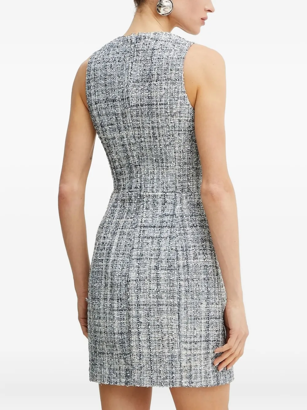 GUESS USA Sadie tweed button-front mini dress Grijs