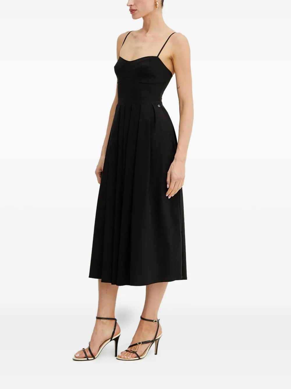 GUESS USA Geplooide jurk met sweetheart detail - Zwart