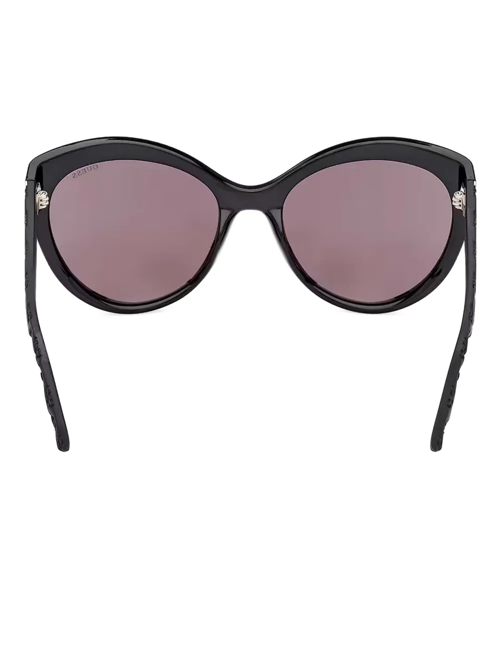 GUESS EYEWEAR Zonnebril met logo-reliëf en cat-eye montuur Zwart