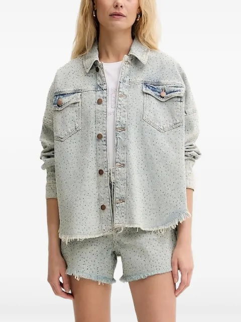 GUESS USA embellished frayed denim jacket